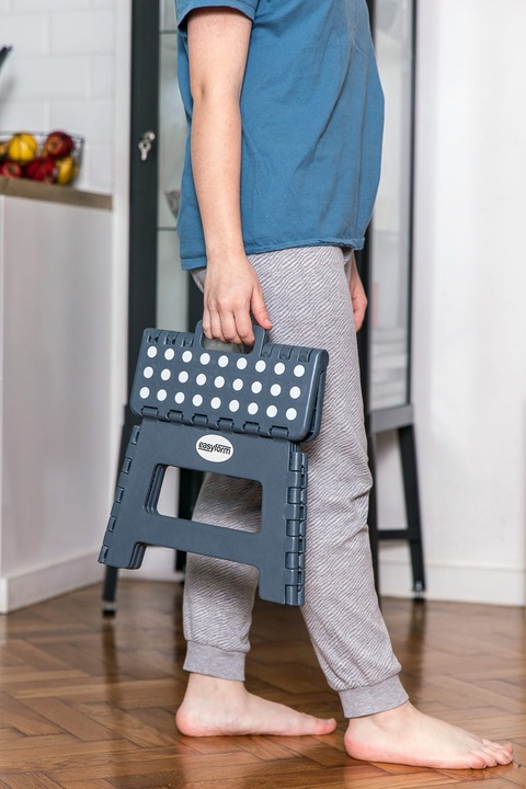 Taboret składany stołek podnóżek antypoślizgowy szary Easyform 22cm