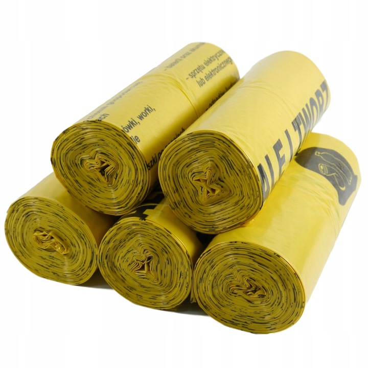 WORKI DO SEGREGACJI PLASTIK ŻÓŁTE 120L X 50 SZTUK