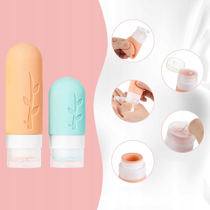 KOSMETYCZKA PODRÓŻNA POJEMNIKI DO SAMOLOTU BUTELKI ZESTAW 19 EL. Z SUWAKIEM