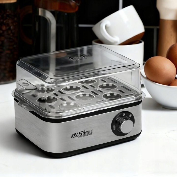 ELEKTRYCZNY JAJOWAR NA 8 JAJEK GOTOWANYCH 4 JAJKA SADZONE 500W
