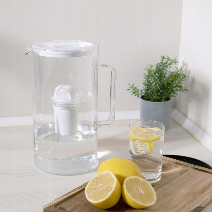 Dzbanek filtrujący szklany Wessper 3l Biały + 10x Filtr aquaclassic 77g