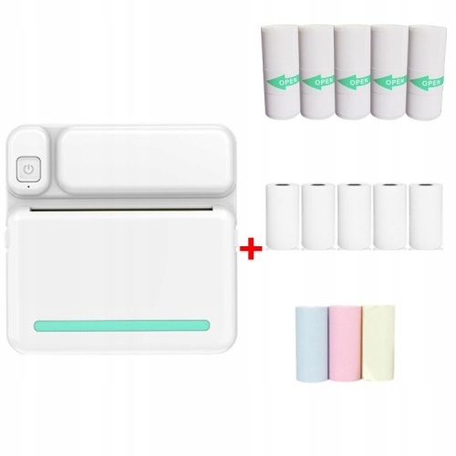 MINI DRUKARKA TERMICZNA DO ZDJĘĆ NOTATEK ETYKIET + 13 ROLEK GRATIS NAKLEJKI