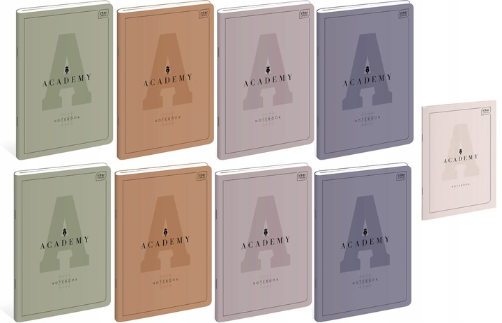 ZESTAW ZESZYTÓW ZESZYT ACADEMY A5 INTERDRUK 8 KOLORÓW + NOTES A6 GRATIS KPL