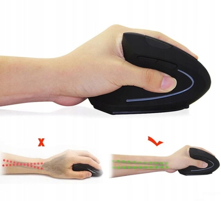 MYSZ ERGONOMICZNA Pionowa Wertykalna Bezprzewodowa