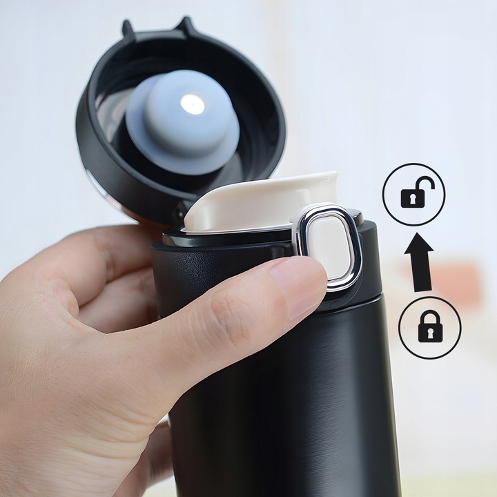 KUBEK TERMICZNY DUŻY TERMOS Z USTNIKIEM 420ML LCD SMART