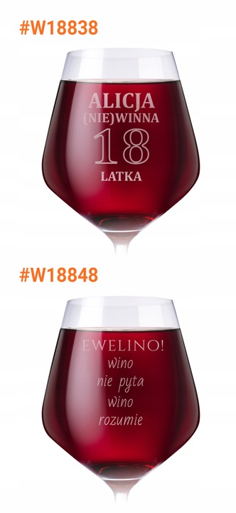 Kieliszek do Wina Krosno Prezent na Urodziny 18-99 Elegancki Duży 860 ml