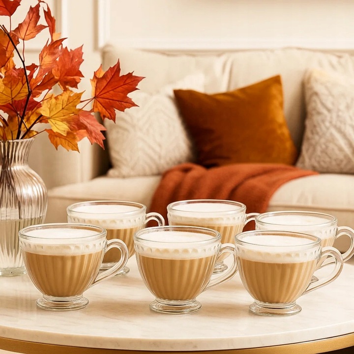 Zestaw Filiżanki do kawy duże szklanki z uchem Altom Design Lily 430ml 6szt