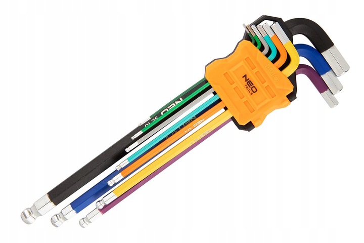 NEO TOOLS Długie Kolorowe Klucze IMBUSOWE I TORX 18 szt. IMBUSY