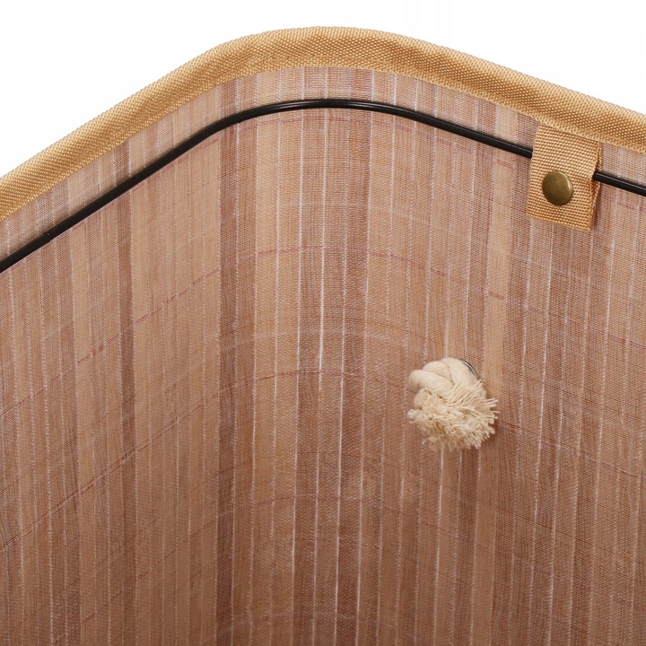 KOSZ BAMBUSOWY NA PRANIE BIELIZNĘ DWUKOMOROWY Z POKRYWĄ POJEMNIK DUŻY 100L