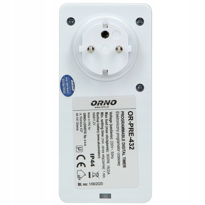 PROGRAMATOR CZASOWY ZEWNĘTRZNY IP44 WŁĄCZNIK WYŁĄCZNIK CYFROWY TIMER LCD