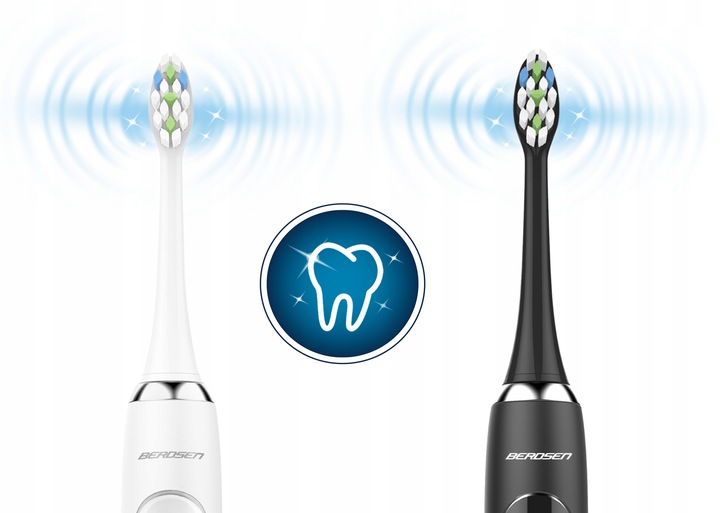 2x SZCZOTECZKA SONICZNA ELEKTRYCZNA DO ZĘBÓW ZESTAW BERDSEN DUO 6