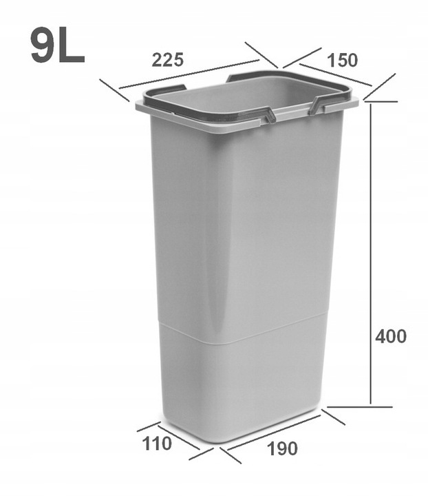 Zestaw koszy na śmieci 71L do szuflady szafki 80 cm Blum 5 poj. na
