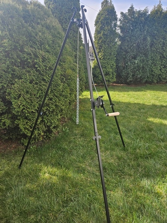 TRÓJNÓG 210 CM OGRODOWY GRILL OGNISKOWY OGROMNY