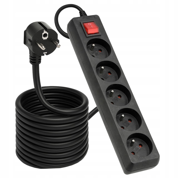 Przedłużacz Listwa Zasilająca 5 Gniazd 10m 3000W 3*1,5mm2 Z