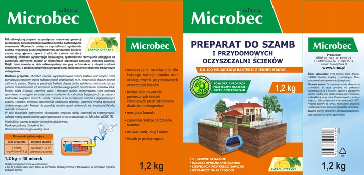 MICROBEC ULTRA Preparat do szamb 1,2 kg – zapach cytryny