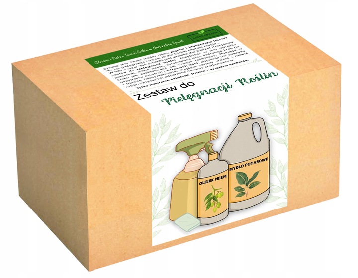 ZESTAW DO CZYSZCZENIA ROŚLIN LIŚCI KWIATÓW OLEJEK NEEM OLEJ MYDŁO POTASOWE
