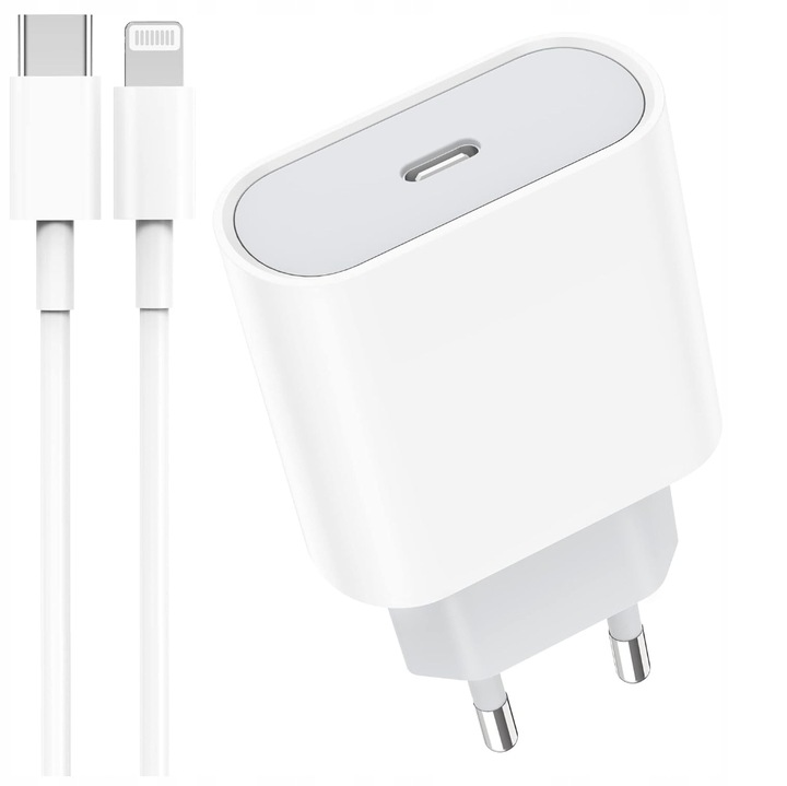 SZYBKA ŁADOWARKA DO APPLE IPHONE 20W+KABEL USB-C LIGHTNING 1M