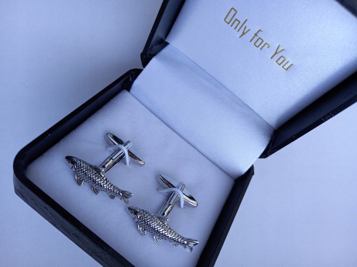 Spinki do mankietów Ryby Karp Lin dla Wędkarza