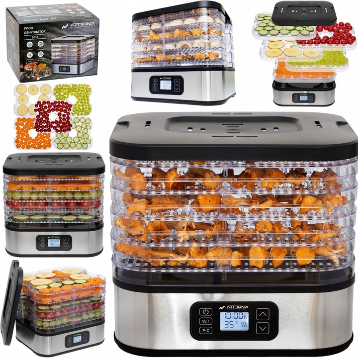 SUSZARKA SPOŻYWCZA DO ŻYWNOŚCI GRZYBÓW ZIÓŁ OWOCÓW WARZYW TIMER! 400W