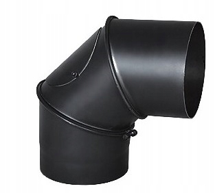 KOLANO 90st FI 180 nastawne spalinowe czarne 2mm 3-segmentowe z rewizją