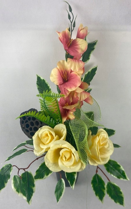 Stroik na cmentarz GRÓB kompozycja ZESTAW flakon