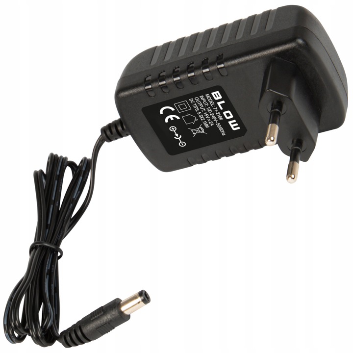 ZASILACZ IMPULSOWY 15V 2A 2000mA 30W WTYK PROSTY 2,1/5,5 DC (+) 110CM