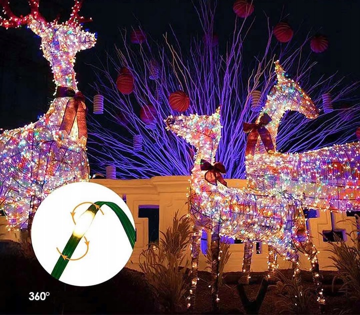 Lampki Choinkowe LED WIFI Świąteczne SMART taśma TUYA 20m 200szt MULTIKOLOR