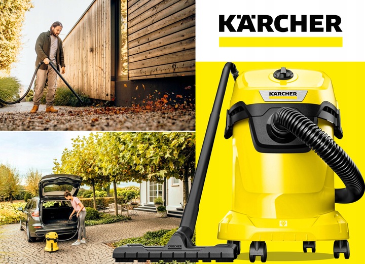 NOWY ODKURZACZ PRZEMYSŁOWY BEZWORKOWY WD3 KARCHER KOMPLET SSAWEK