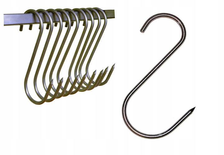 Hak haczyk wędzarniczy do wędzenia wędlin fi 5mm S/14,5cm 10 sztuk ZUT