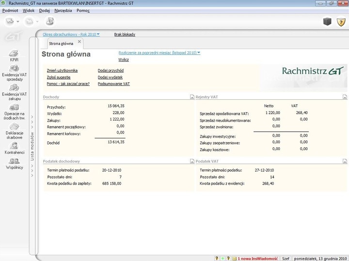 Program INSERT Rachmistrz GT