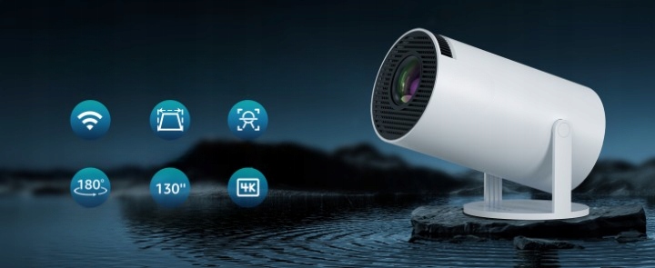 MINI PROJEKTOR SMART RZUTNIK FULL HD Z GŁOŚNIKIEM ANDROID TV WIFI BLUETOOTH