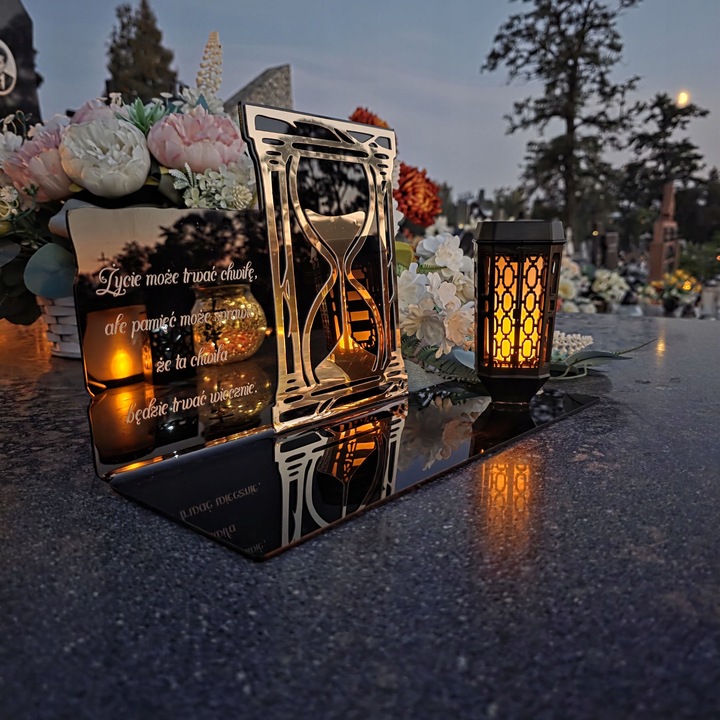 SOLARNY ZNICZ Led Statuetka NA CMENTARZ GRÓB DUŻA Lampka Led z Grawerem