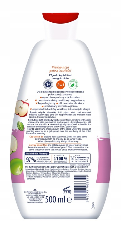 BOBINI Fun Płyn do Kąpieli Żel do Mycia dla Dzieci 2w1 Maxi Piana MIX 4x500