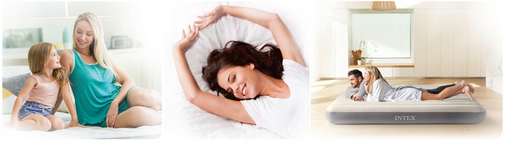 MATERAC DMUCHANY WELUROWY 203x183x25 INTEX 64144