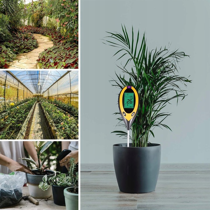 KWASOMIERZ MIERNIK TESTER OGRODNICZY PH GLEBY ZIEMII TEMPERATURA