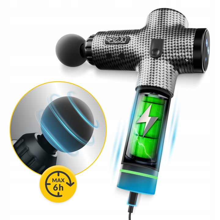 PISTOLET DO MASAŻU WYMIENNE KOŃCÓWKI RELAKS MASSAGE GUN ULTRA COOL EDITION