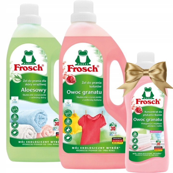 Frosch Żel do Prania Tkanin Aloesowy Granat Mix 3L 60pr + Płukanie Gratis