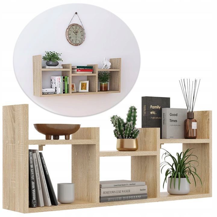 PÓŁKA WISZĄCA REGAŁ NA KSIĄŻKI KWIATY SZAFKA MEBLE DO SALONU LOFT