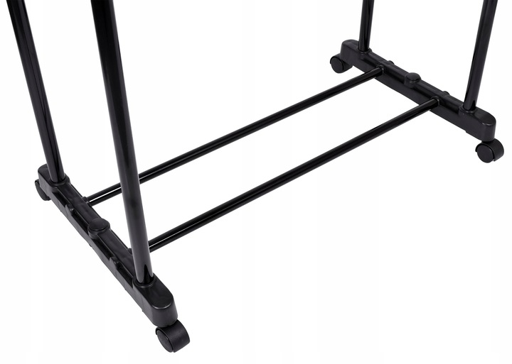 WIESZAK STOJĄCY NA KÓŁKACH PODWÓJNY REGULOWANY WYSUWANY UBRANIA STOJAK