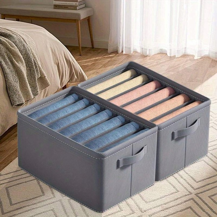 Zestaw Organizerów NA UBRANIA Pojemniki do SZAFY szuflady BIELIZNĘ