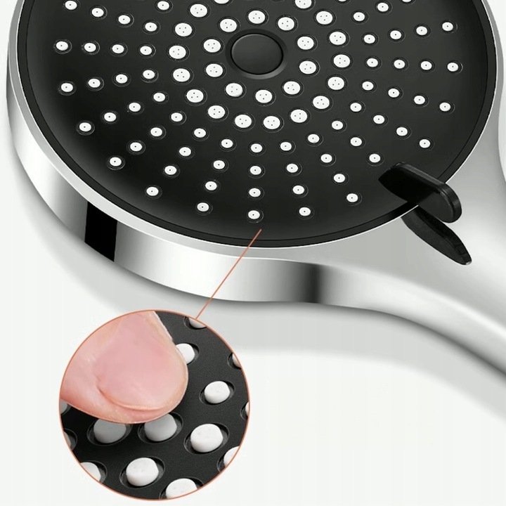 Słuchawka prysznicowa natryskowa 5 funkcji ekologiczna ANTI-CALC chrom duża