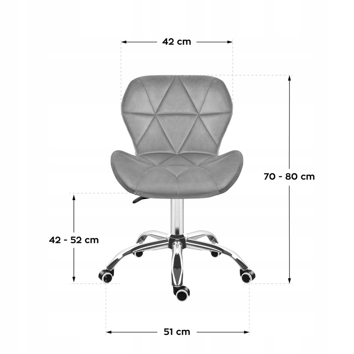 Fotel biurowy obrotowy MARK ADLER szary welurowy tapicerowany do