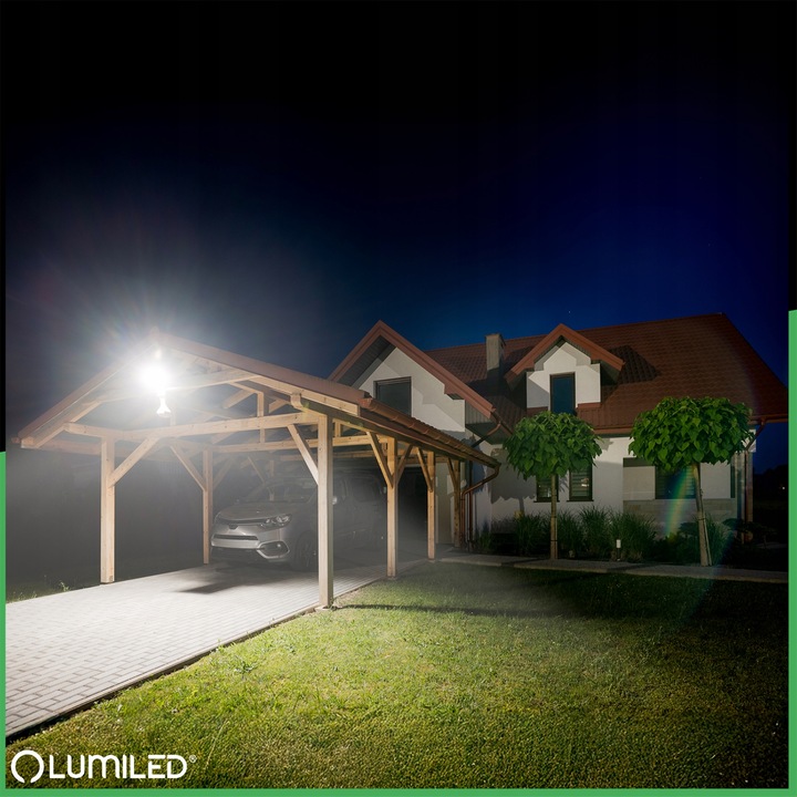 HALOGEN NAŚWIETLACZ LED 50W ZEWNĘTRZNY LAMPA Z CZUJNIKIEM RUCHU Garaż