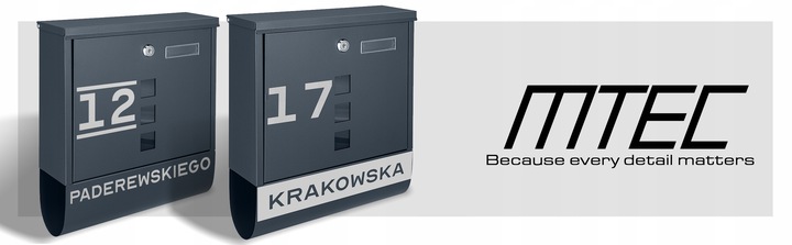 SKRZYNKA POCZTOWA NA LISTY POCZTĘ TUBA NA GAZETY ANTRACYT + NAPIS ADRES