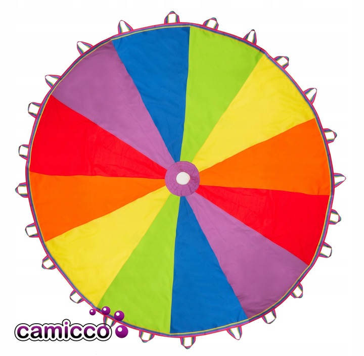 CHUSTA animacyjna 3m spadochron animacyjny dla dzieci tęczowa PROFESJONALNA