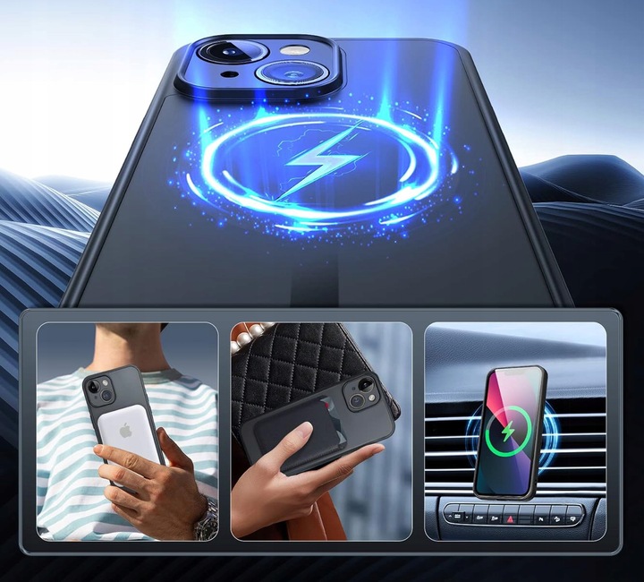 Etui do iPhone 13 iPhone 14 do MagSafe 360° MATT CASE OCHRONA APARATU Szkło