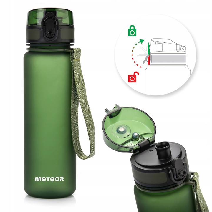 BIDON BUTELKA SPORTOWA METEOR 500ml 22,5cm TRITAN wskaźnik wody uchwyt