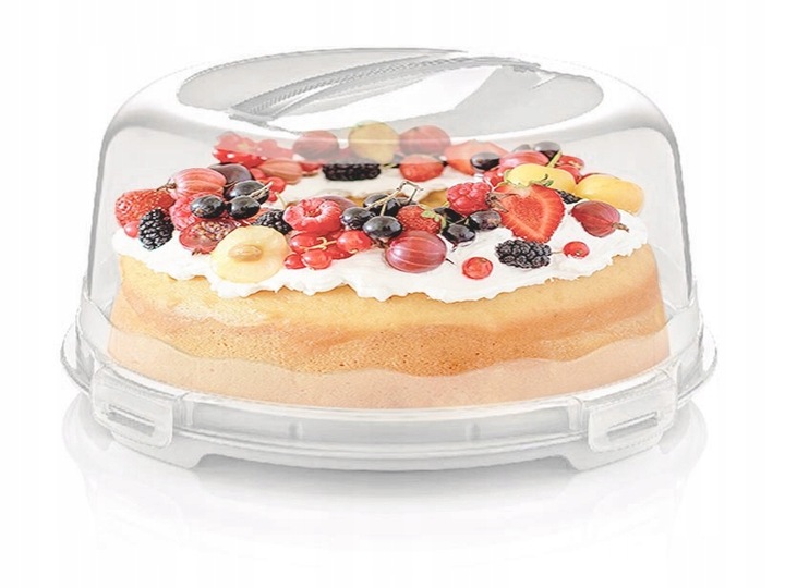 POJEMNIK NA CIASTO 30cm wypieki TORTOWNICA z uchwytem ZAMYKANA pudełko