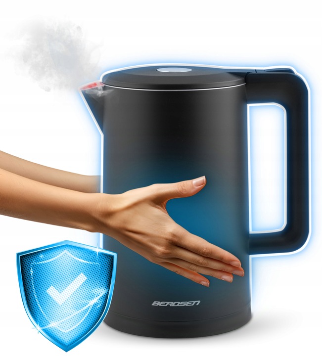 CZAJNIK ELEKTRYCZNY BEZPRZEWODOWY MODNY 1,7L BERDSEN