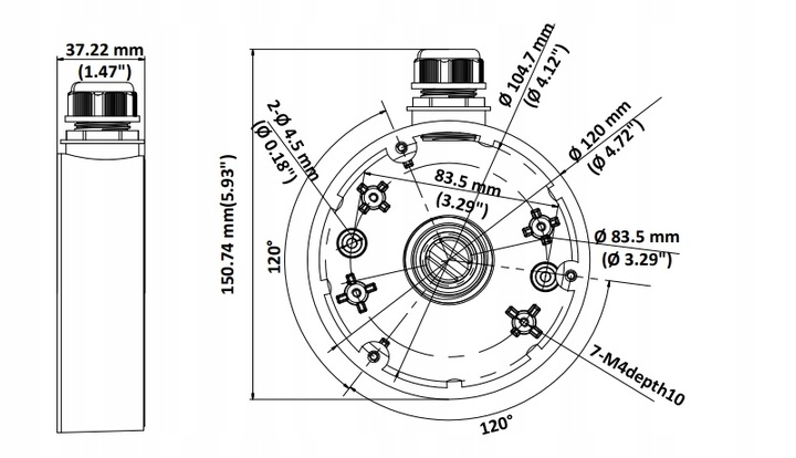 Uchwyt Puszka Hikvision DS-1280ZJ-DM46